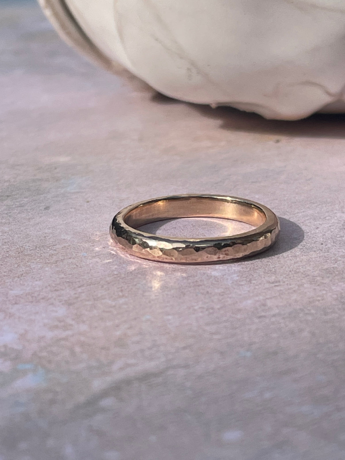 Gold Hammered Ring Band